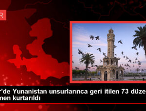 İzmir’de Yunanistan unsurlarınca geri itilen 73 sistemsiz göçmen kurtarıldı