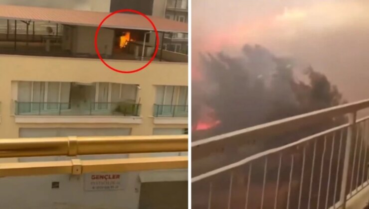 İzmir’deki yangında alevler binaların çatılarına sıçradı