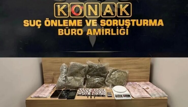 İzmir’de Uyuşturucu Operasyonu: 5 Kilo Esrar ve Silah Ele Geçirildi